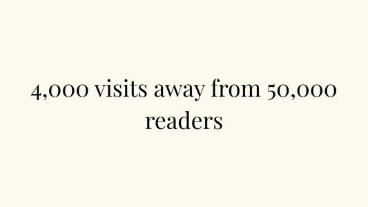 4,000 visits away from 50,000 readers
